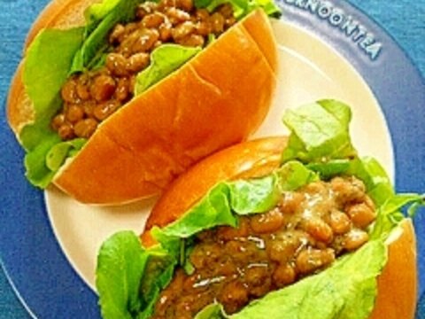 納豆の食べ方-バジル＆ルッコラ♪